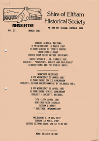 Newsletter, No. 53 March 1987