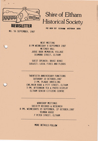 Newsletter, Newsletter, No. 56 September 1987