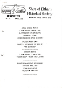 Newsletter, No. 59 March 1988