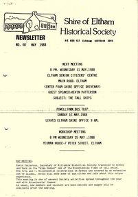 Newsletter, No. 60 May 1988