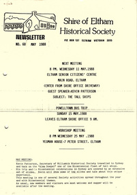 Newsletter, Newsletter, No. 60 May 1988