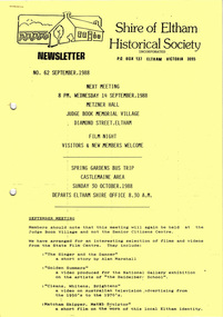Newsletter, No. 62 November 1988