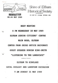 Newsletter, No. 66 May 1989