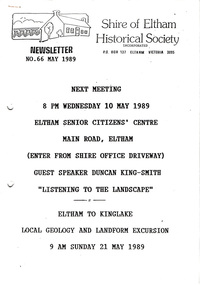 Newsletter, Newsletter, No. 66 May 1989