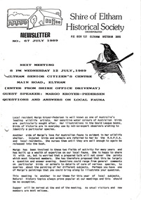 Newsletter, No. 67 July 1989