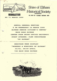 Newsletter, Newsletter, No. 71 March 1990