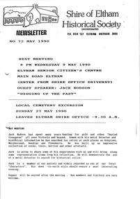 Newsletter, No. 72 May 1990
