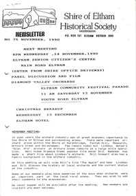 Newsletter, No. 75 November 1990