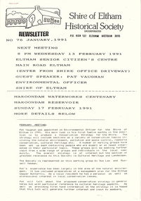 Newsletter, No. 76 January 1991