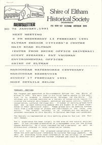Newsletter, Newsletter, No. 76 January 1991