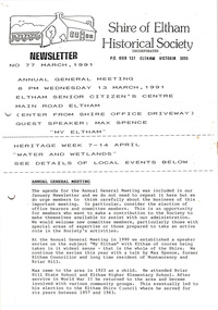 Newsletter, No. 77 March 1991