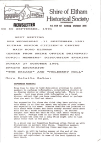 Newsletter, No. 80 September 1991