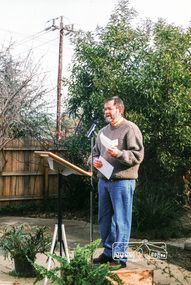 Photograph, Russell Yeoman, Society Secretary, Opening Ceremony of Local History Centre, 728 Main Road, Eltham, 12 July 1998, 12/07/1998