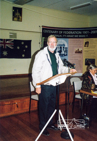 Photograph, Harry Gilham, 2001 Conference of the Association of Eastern Historical Societies hosted by Eltham District Historical Society, Eltham Senior Citizen's Hall, 28 April 2001, 28/04/2001