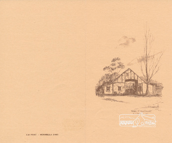 Greeting Card, Joh Ebeli, Barn at Montsalvat, Eltham, Vic. by Joh Ebeli
