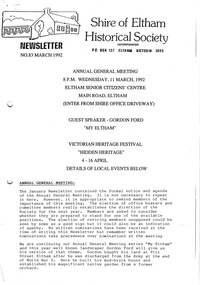 Newsletter, No. 83 March 1992