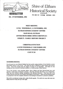Newsletter, No. 87 November 1992