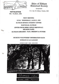 Newsletter, Newsletter, No. 91 July 1993