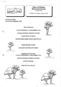 Newsletter, Newsletter, No. 93 November 1993