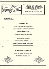 Newsletter, Newsletter, No. 96 May 1994