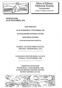 Newsletter, Newsletter, No. 99 November 1994
