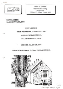 Newsletter, Newsletter, No. 100 January 1995