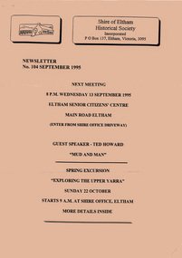 Newsletter, Newsletter, No. 104 September 1995