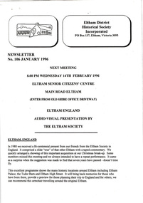 Newsletter, Newsletter, No. 106 January 1996