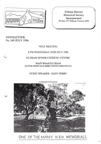 Newsletter, Newsletter, No. 109 July 1996