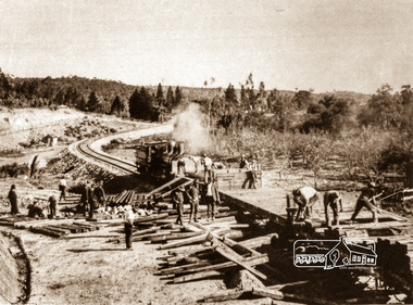 Photograph, Railway construction, Wattle Gen, c.1911-12