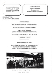 Newsletter, Newsletter, No. 111 November 1996