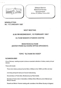 Newsletter, Newsletter, No. 112 January 1997