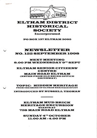 Newsletter, Newsletter, No. 122 September 1998