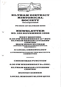 Newsletter, No. 123 November 1998