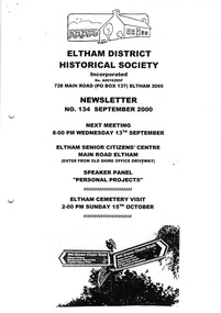 Newsletter, Newsletter, No. 134 September 2000