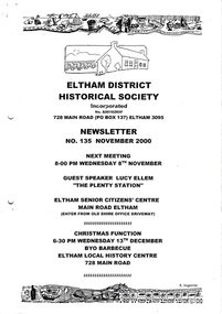 Newsletter, Newsletter, No. 135 November 2000