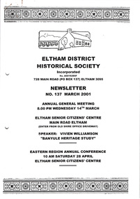 Newsletter, No. 137 March 2001