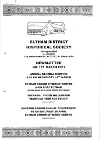 Newsletter, Newsletter, No. 137 March 2001