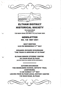 Newsletter, No. 138 May 2001