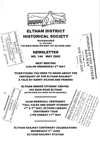 Newsletter, Newsletter, No. 144 May 2002