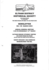 Newsletter, No. 149 March 2003