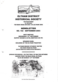 Newsletter, No. 152 September 2003