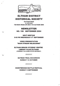 Newsletter, Newsletter, No. 158 September 2004