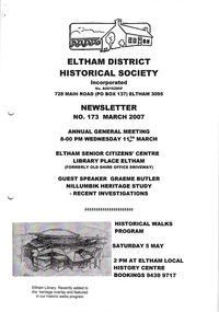 Newsletter, Newsletter, No. 173 March 2007, 2007