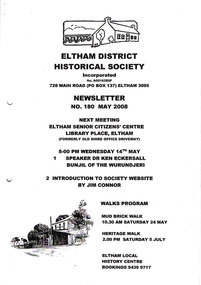 Newsletter, Newsletter, No. 180 May 2008