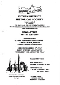 Newsletter, Newsletter, No. 181 July 2008