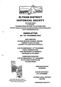 Newsletter, Newsletter, No. 183 November 2008