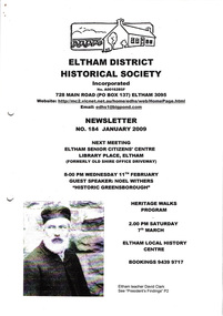 Newsletter, No. 184 January 2009