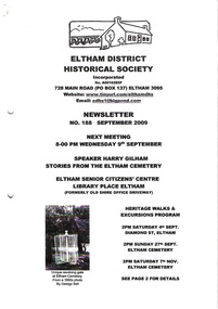 Newsletter, Newsletter, No. 188 September 2009
