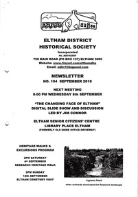 Newsletter, No. 194 September 2010